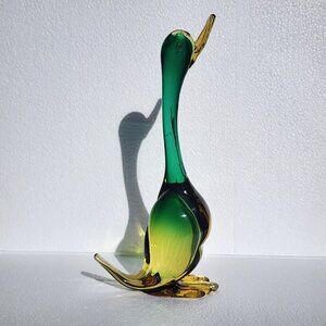 Murano Archimede Seguso Venetian Mid-Century 1950 Glass Duck Figurine-No Sticker